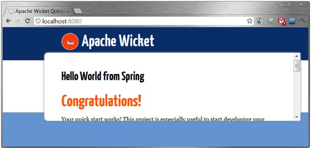 Wicket with Spring integrated